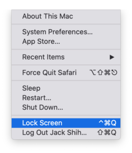 Keyboard Shortcut to Lock Screen in macOS