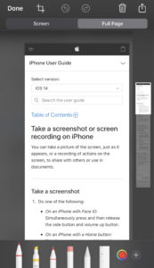 Screen and Full Page Screenshots on iPhone