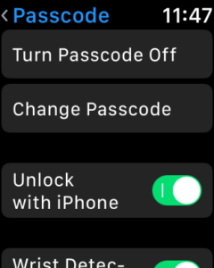 Unlock with iPhone in Apple Watch Settings